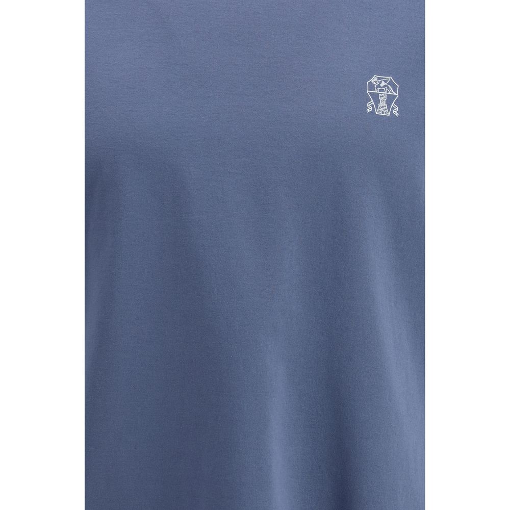 Brunello Cucinelli Blue Cotton Clothing