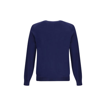 Brunello Cucinelli Blue Fleece Wool Sweatshirt