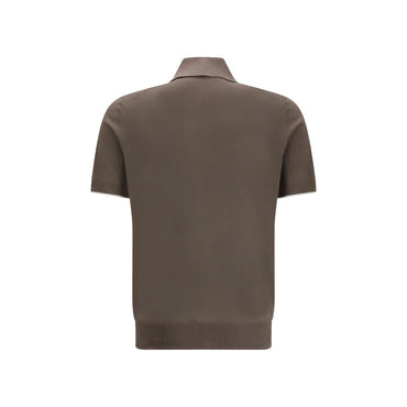 Brunello Cucinelli Brown Cotton Polo Shirt