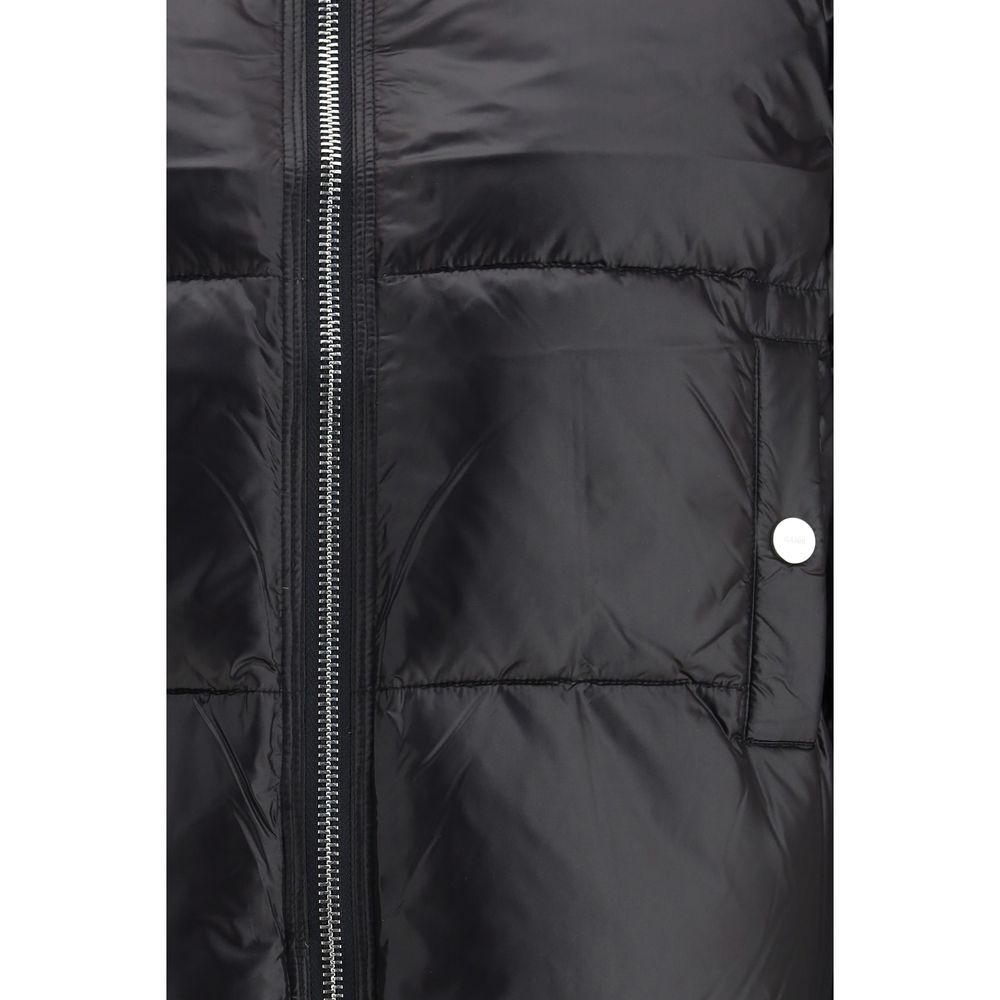 Ganni Black Nylon Coat