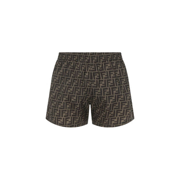 Fendi Brown Polyester Swim Shorts