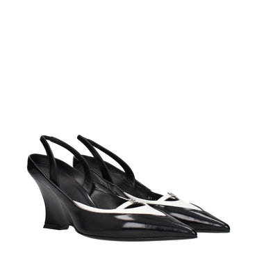 Givenchy Black Leather Wedge Sandals