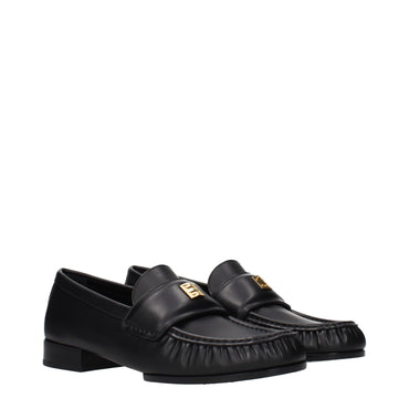 Givenchy Black Leather Slip-On Loafers