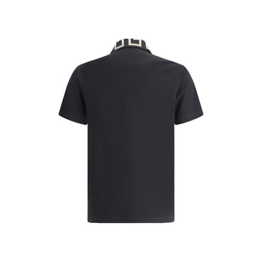 Versace Black Cotton Polo Shirt