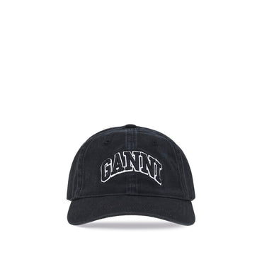 Ganni Black Cotton Cap (Baseball Hat)