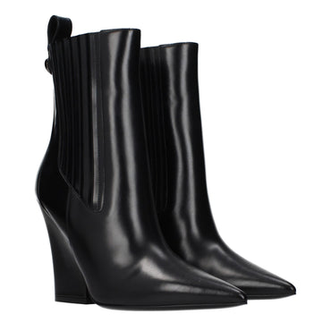 Valentino Garavani Black Leather Ankle Boots
