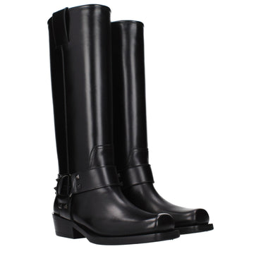 Valentino Garavani Black Leather Boots