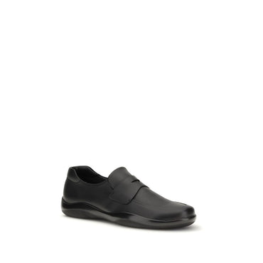 Prada Black Calf Leather Bos Taurus Slip-On Loafers