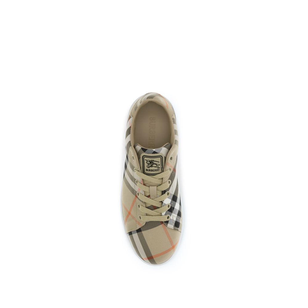 Burberry Beige Cotton Low Top Sneakers