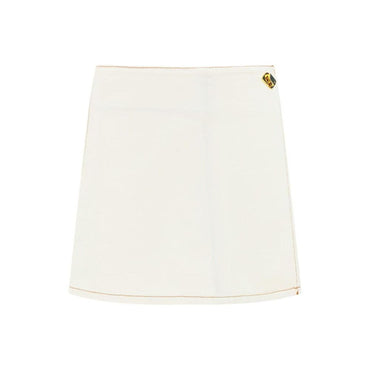 Ganni White Cotton Mini Skirt