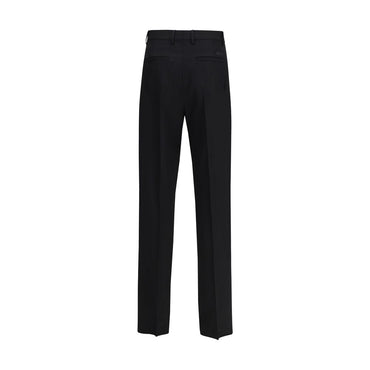 Versace Black Fleece Wool Dress Pants