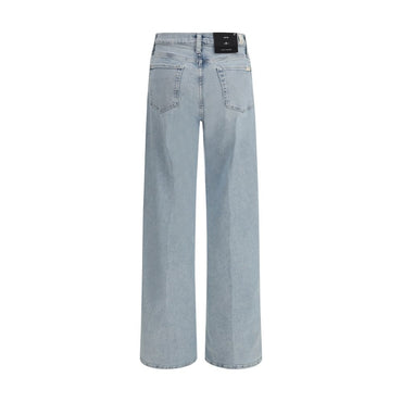 7FOR Light Blue Cotton Relaxed Fit Jeans