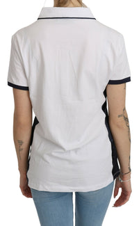 Beverly Hills Cotton White Collared Short Sleeve Top