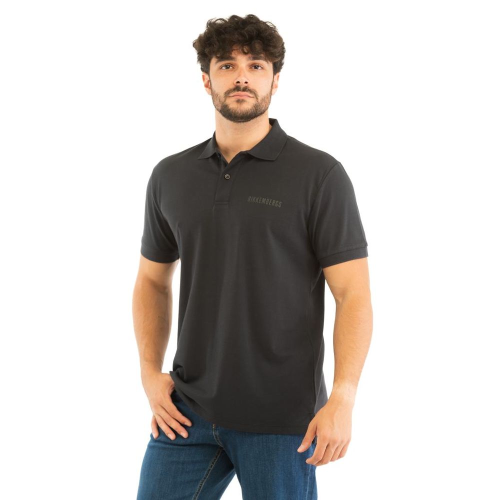Bikkembergs Gray Cotton Polo Shirt