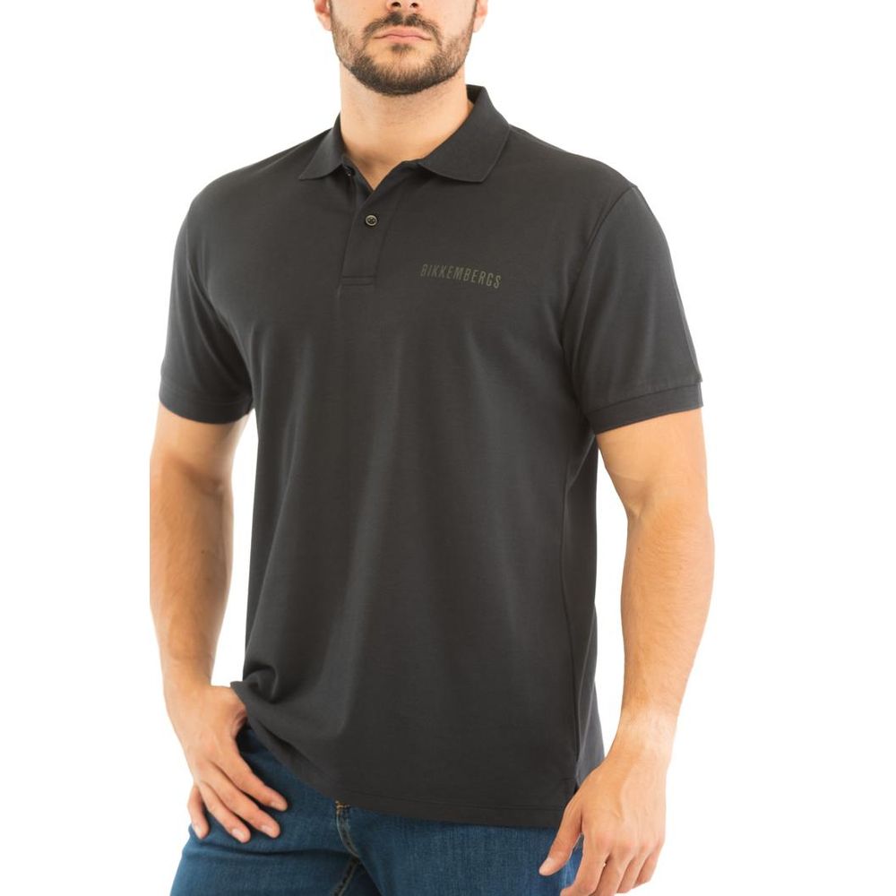 Bikkembergs Gray Cotton Polo Shirt