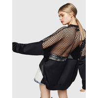 Diesel Black Cotton Polyester Mesh Hoodie
