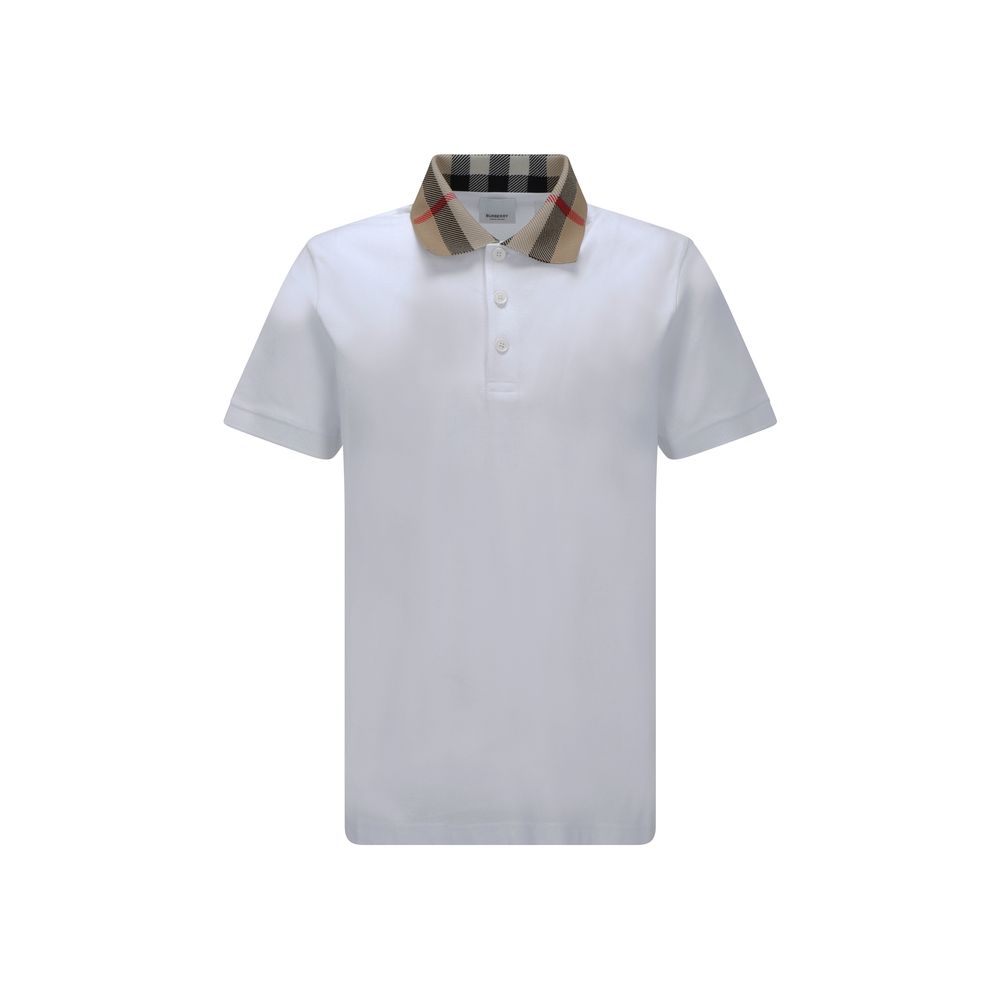 Burberry White Cotton Polo Shirt