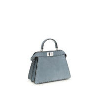 Fendi Light Blue Calf Leather Bos Taurus Shoulder Bag
