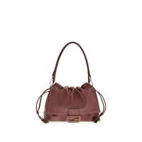 Fendi Bordeaux Calf Leather Bos Taurus Shoulder Bag