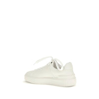 Balmain White Calf Leather Bos Taurus Low Top Sneakers