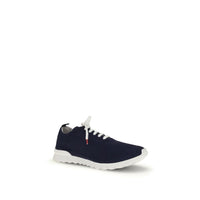 Kiton Blue Cotton Low Top Sneakers