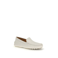 Tod's Cream Calf Leather Bos Taurus Slip-On Loafers