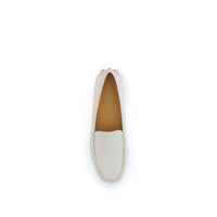 Tod's Cream Calf Leather Bos Taurus Slip-On Loafers