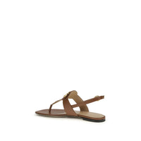 Valentino Garavani Brown Calf Leather Bos Taurus Flat Sandals
