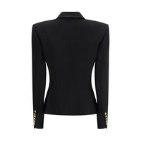 Balmain Black Wool Jackets And Coat