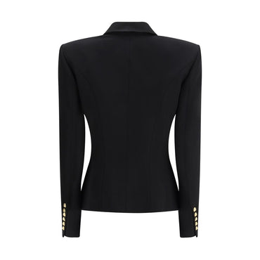 Balmain Black Wool Jackets And Coat