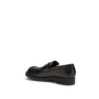 MM6 Black Calf Leather Bos Taurus Slip-On Loafers