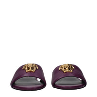 Versace Purple Leather Slippers