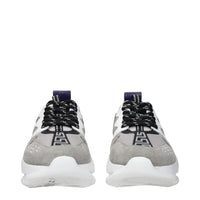 Versace Gray Leather Athletic Sneakers