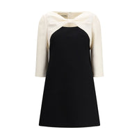 Valentino Black Fleece Wool Cocktail Dress