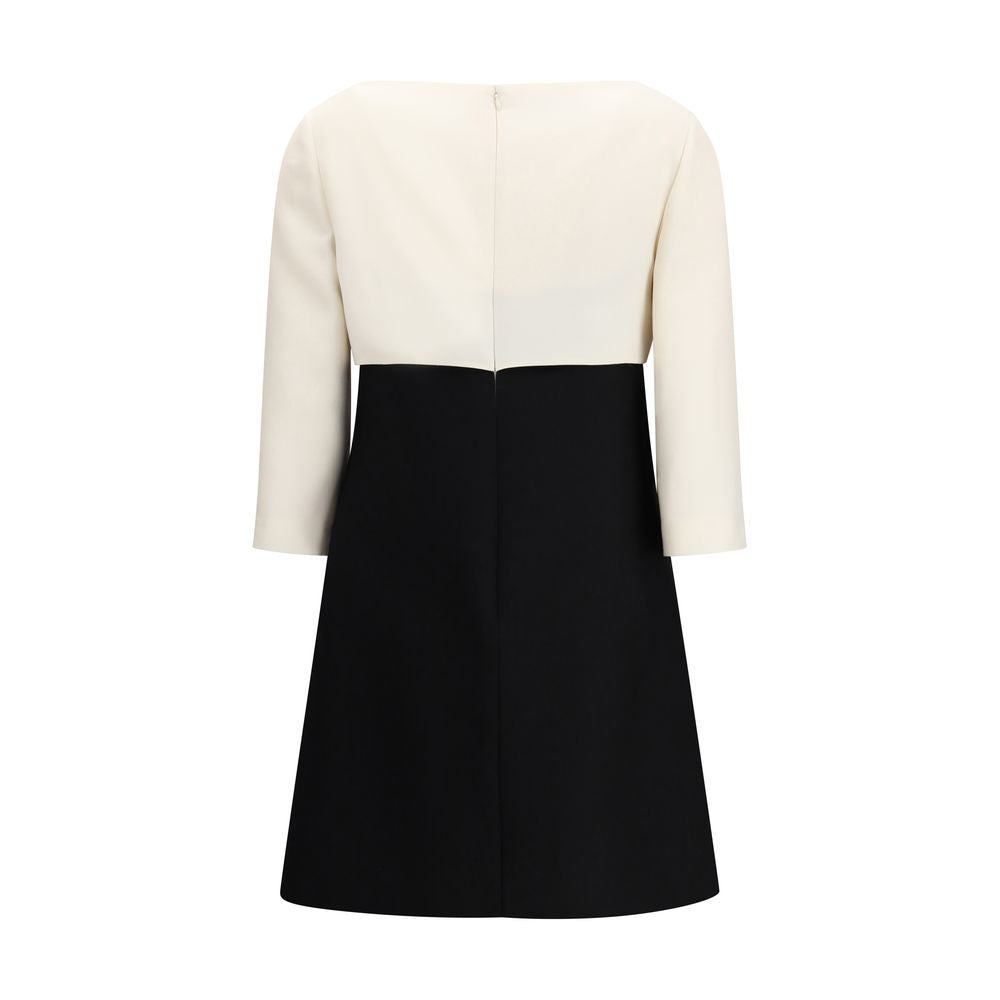 Valentino Black Fleece Wool Cocktail Dress