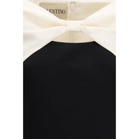Valentino Black Fleece Wool Cocktail Dress