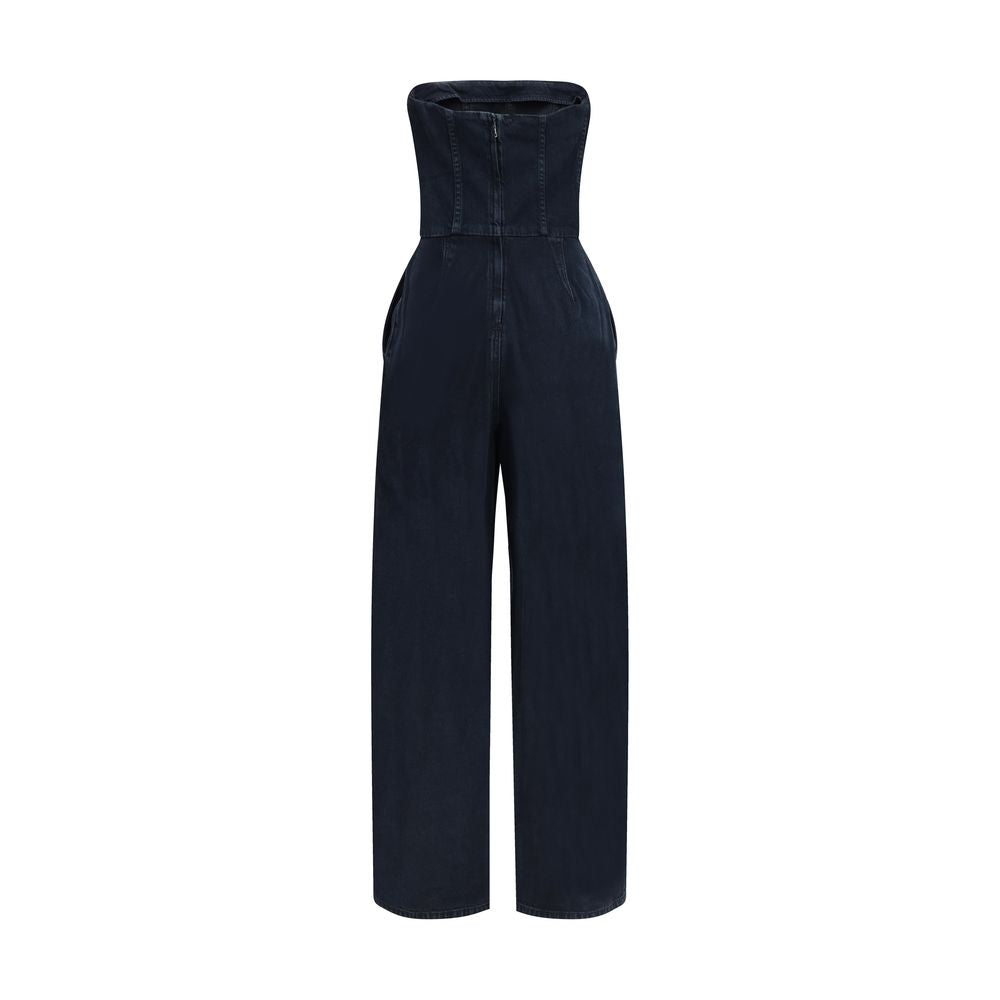 Agolde Blue Cotton Jumpsuit