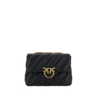 PINKO Black Leather Shoulder Bag