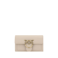 PINKO Beige Calf Leather Bos Taurus Shoulder Bag