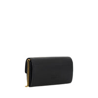 PINKO Black Calf Leather Bos Taurus Shoulder Bag