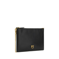 PINKO Black Leather Shoulder Bag
