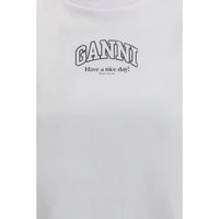 Ganni White Cotton T-Shirt