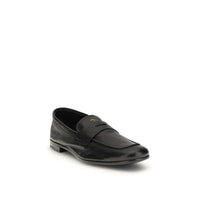 Prada Black Calf Leather Bos Taurus Slip-On Loafers