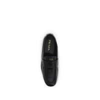 Prada Black Calf Leather Bos Taurus Slip-On Loafers