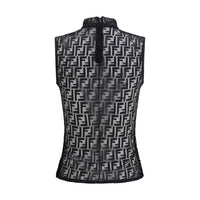 Fendi Black Polyamide Sleeveles T-Shirt