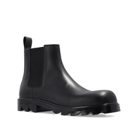 Bottega Veneta Black Calfskin Chelsea Boots - Black Chelsea boot on a white background