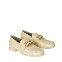 Bottega Veneta White Calfskin Slip-On Loafers