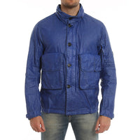 C.P. Company Blue Linen Full-Length Jacket