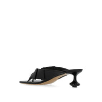 Loewe Black Lamb Leather Flat Sandals