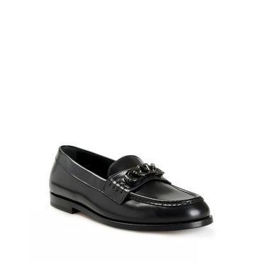 Valentino Garavani Black Leather Slip-On Loafers